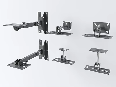 Heavy Duty Iron Shelf Brackets With Wall Mounted Design And Durable Metal Construction 3d model