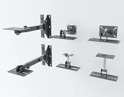 Heavy Duty Iron Shelf Brackets With Wall Mounted Design And Durable Metal Construction 3d model