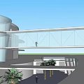 Multi Storey Modern Office Building Featuring Glass Facade And Open Spaces 3d model