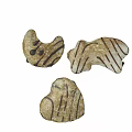 Homemade Baked Cookies In Irregular Shapes With Chocolate Stripes On Surface