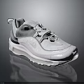 White Sports Sneakers With Mesh Upper And Air Cushion Sole Design
