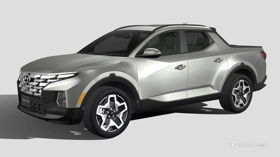 Silver Modern Pickup Truck With Sleek Front Fascia And Alloy Wheels 3d model 