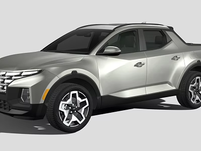 Silver Modern Pickup Truck With Sleek Front Fascia And Alloy Wheels 3d model
