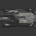 Futuristic Black Sports Car With Sleek Design Green Rims And Shiny Surface