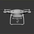 White Quadcopter Drone With Four Propellers Landing Gear And Sleek Design