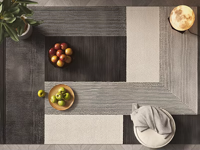 Modern square carpet decoration 3d model