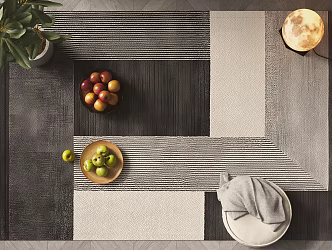 Modern square carpet decoration 3d model