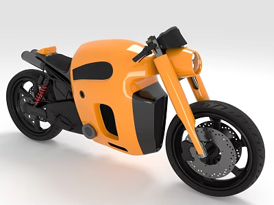 Orange Concept Motorcycle With Modern Sleek Design And Black Accents 3d model