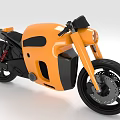 Orange Concept Motorcycle With Modern Sleek Design And Black Accents