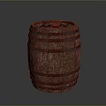 Rustic Style Wooden Barrel Furniture With Metal Hoops And Smooth Surface