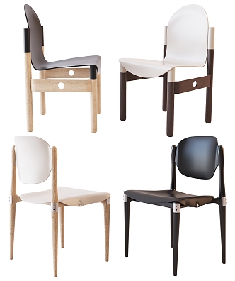 Modern dining chair combination 3d model