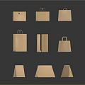 Decorative Brown Paper Bag Set With Various Styles And Designs For