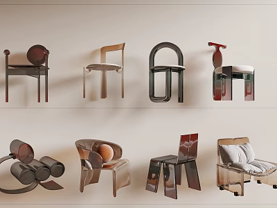 Modern Leisure Chairs Featuring Various Unique Designs And Stylish Shapes 3d model