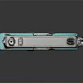 Turquoise And Silver Metallic Modern Pistol With Futuristic Design Features