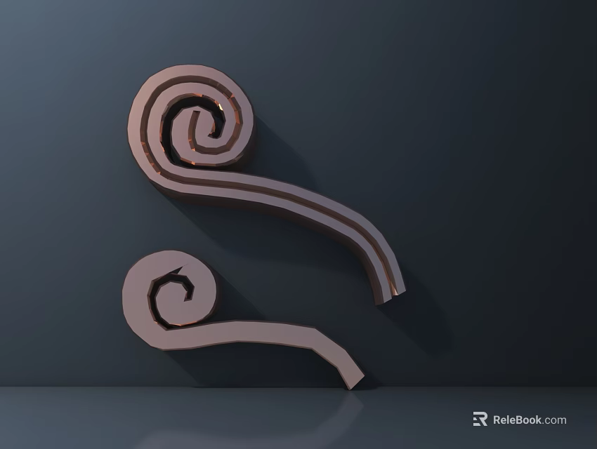 Durable Spiral Shaped Copper Colored Hardware Tools With Shiny Metallic Surfaces 3d model 