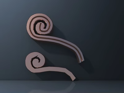 Durable Spiral Shaped Copper Colored Hardware Tools With Shiny Metallic Surfaces 3d model