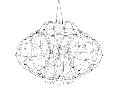 Unique Modern Chandelier With Intricate Geometric Interwoven Lines And Spherical Design 3d model