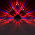 Downlights and Spotlights Creating Vibrant Red Blue Light Beams in Stage Setup 3d model