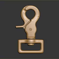 Golden Metal Hook Buckle With Square Base And Shiny Industrial Surface