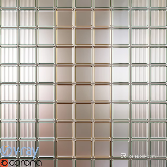 Modern Decorative Wall Decor With Square Tile Design And Metallic Tones 3d model 