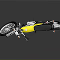Classic Yellow And White Motorcycle With Black Seat Spoke Wheels And Vintage Design