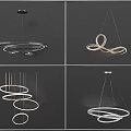 Modern Elegant Chandelier With Circular Rings Multiple Layers And Sleek Hanging Design