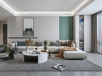 Modern living room minimalist sofa background model