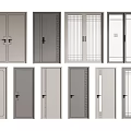 Various Swing Door Designs With Panel Patterns And Glass Inserts For Home Use 3d model