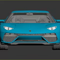 Blue Sports Car With Sleek Modern Design And Silver Alloy Wheels