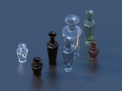 Decorative Glass Ornament Set with Various Colors and Different Shapes for Home Decor Accents 3d model