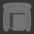 Plush Accent Chair with Round Arms Checkered Blanket and Metal Legs Color Options