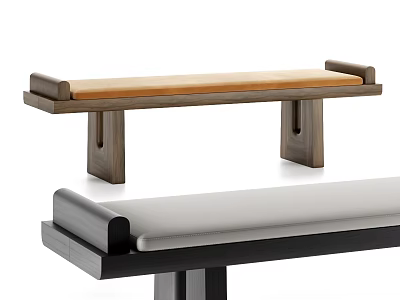 Modern Wooden Stools With Upholstered Seats In Brown And Black Contemporary Styles 3d model