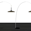Modern Minimalist Floor Lamps With Arched Stand Black Shade And Wooden Base