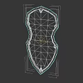 Vintage Medieval Shield With Wooden Surface Metal Edge And Cross Decoration