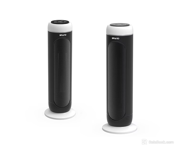 SHARP Tower Speakers Black With White Base And Top Home Audio Devices 3d model 