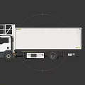 Modern White Refrigerated Truck With Freezer Compartment Top Ladder And Cab