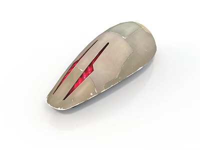 Character And Creature Metallic Conical Armor With Red Inner Details 3d model