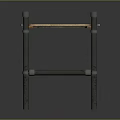 Rustic Wooden Slat Table With Sturdy Metal Frame For Home Furniture
