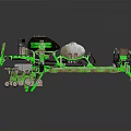 Green Agricultural Multi Row Planter Machine with Seed Units and Storage Tank for Farm Planting