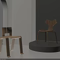 Modern Wooden Leisure Chairs With Unique Backrest Design In Bright Minimalist Interior