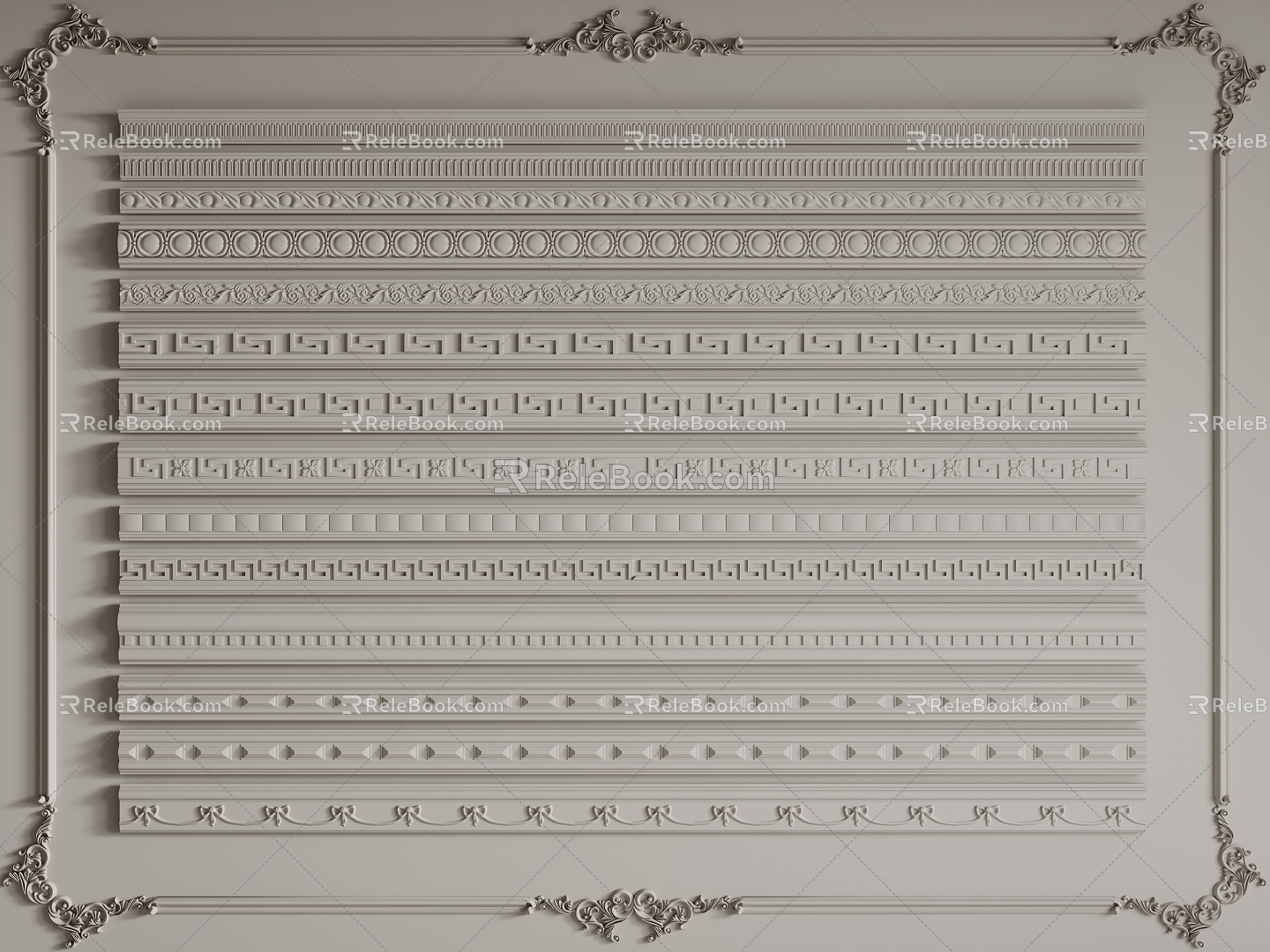 French Line Gypsum Line Corner Line 3d model