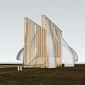 Modern viewing platform landscape small building landscape structure landscape device 3d model