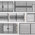Modern Metal Entrance Gates Featuring Decorative Grille And Slat Design Styles