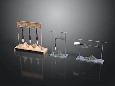 Household Items Display Stands With Wooden And Transparent Frames For Small Ornaments 3d model