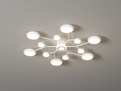 Modern Branching Design Ceiling Light With Multiple Round LED Lights For Bright Interior Illumination 3d model