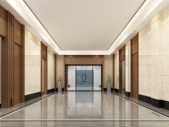 modern elevator hall 3d model