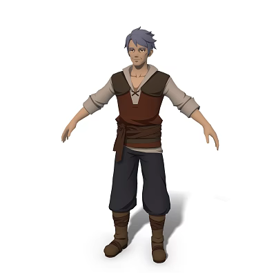 Modern Man Anime Character Game Character Game Character Cartoon Man Cartoon Game Character 3d model