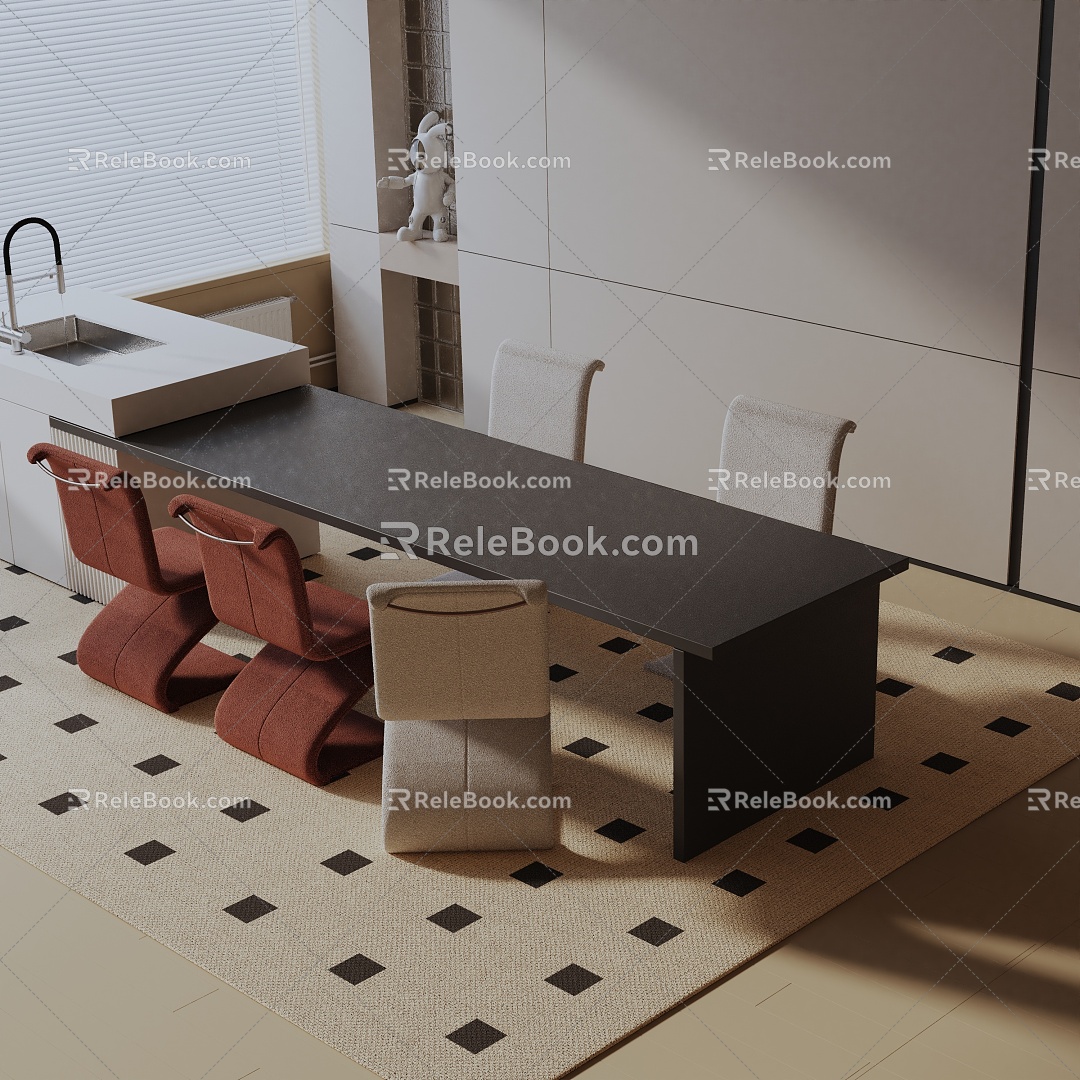 Modern table combination 3d model