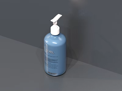 Blue Soap Dispenser with White Pump as Modern Bathroom Accessory 3d model