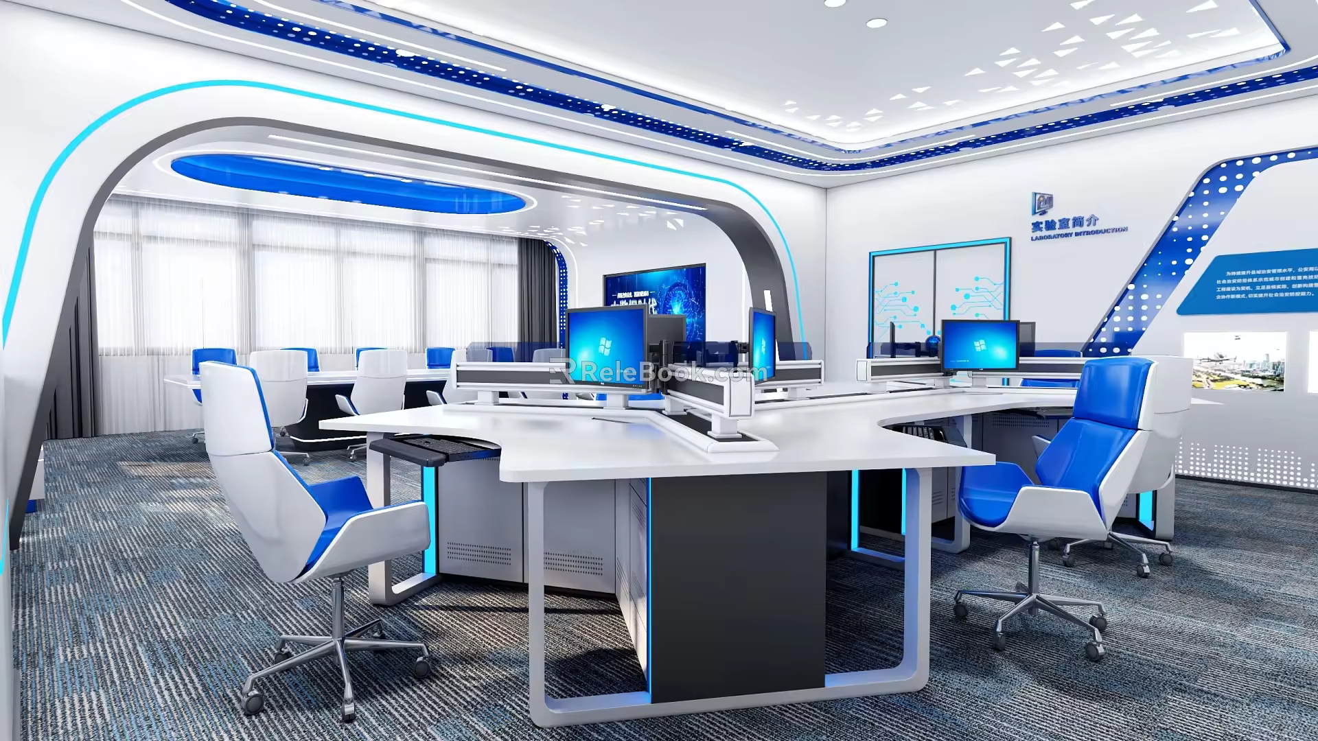 Science and Technology of Modern Public Office Area 3d model